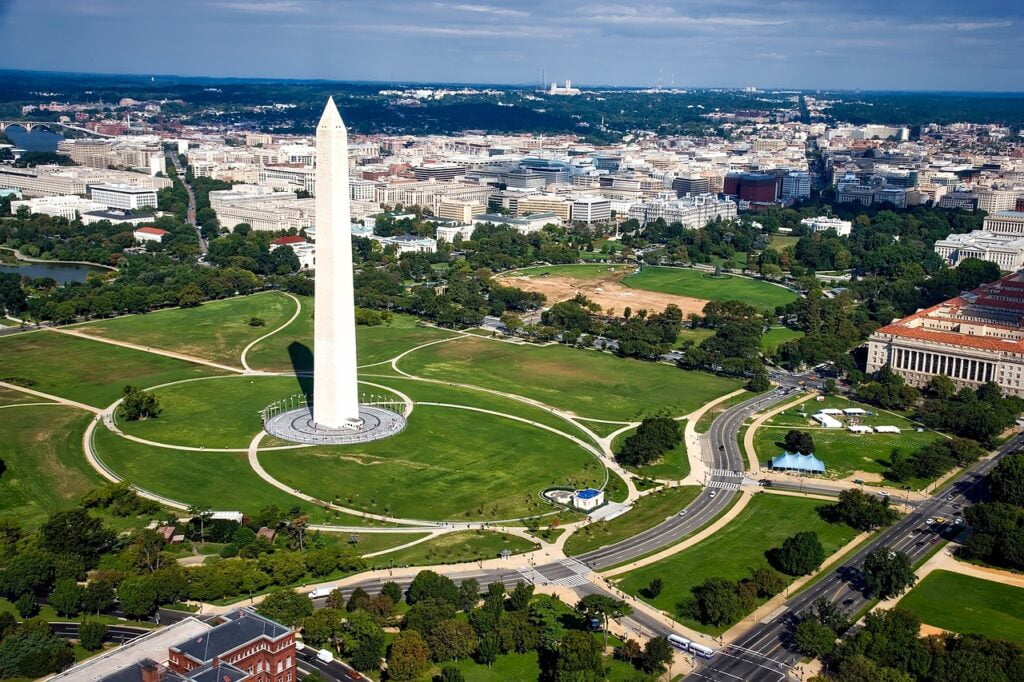 Washington Monument seen from above